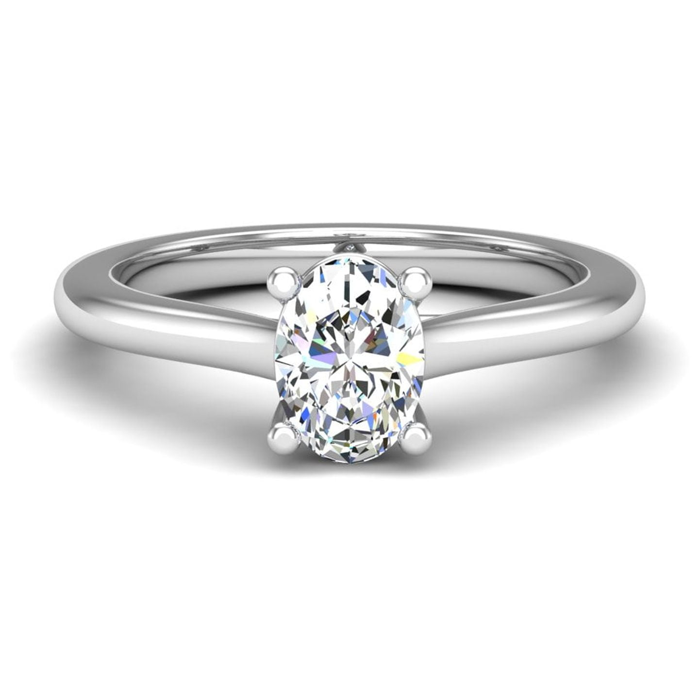 Lyssa Jewel 1.5 Ct Oval Cut Lab Created Diamond Ring - 14K White Gold ...