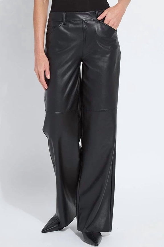 Azara Wide Leg Vegan Leather Pant (33" Inseam) 3790