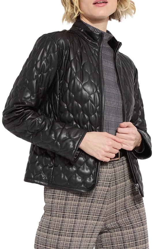 Brooklyn Quilted Vegan Leather Jacket 3366