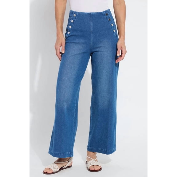 Lysse Mallory Sailor Hi Waist Wide Leg Denim (28" Inseam) 3529