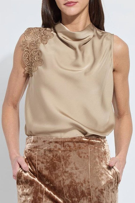 Teresa Guipure Lace Trim Shell 3665