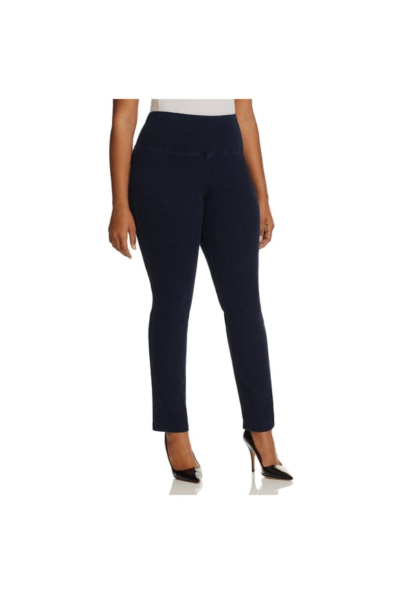 Womens Denim High Rise Straight Leg Jeans Navy 3X