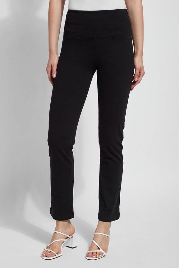 Womens High Rise Solid Straight Leg Pants