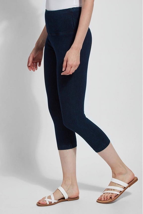 Womens Medium Control Denim Capri Leggings Style-6173C
