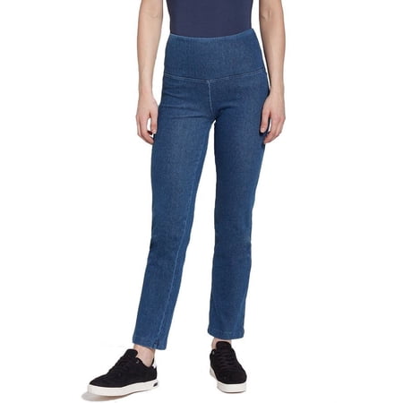 Lysse Womens Medium Control Straight Leg Denim Pants Style-6176