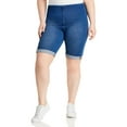 thumbnail image 1 of Lysse Womens Plus Cuffed Midi Denim Shorts, 1 of 2