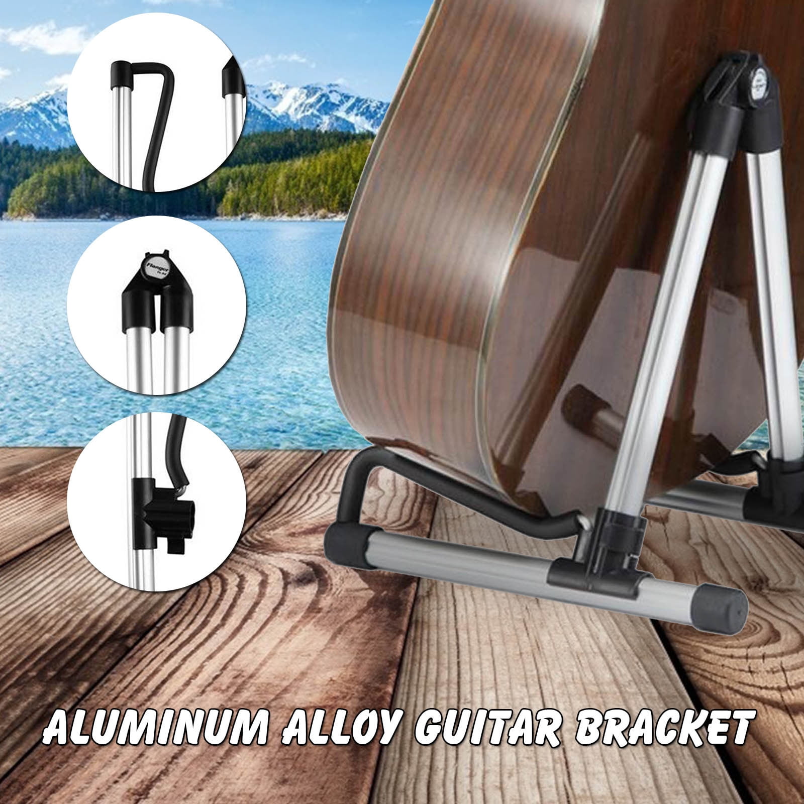 Lystmrge Wall Floating Shelves Flanger Guitar Alloy Stand Folding