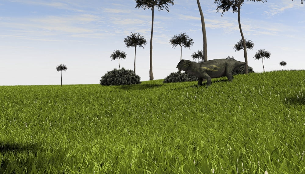 Lystrosaurus in a grassy field Canvas Art - Kostyantyn IvanyshenStocktrek Images (19 x 11)