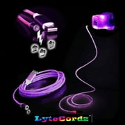 LyteCordz 3 Feet to iPhone to Android Micro to Type C Cable, Purple