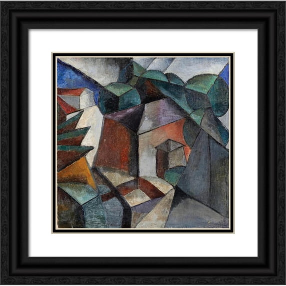 Lyubov Popova 20x20 Black Ornate Framed Double Matted Museum Art Print Titled: Untitled (1915)