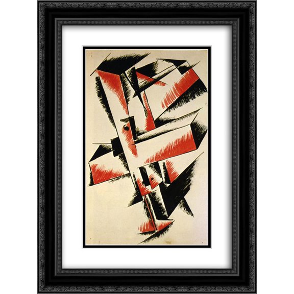 Lyubov Popova 2x Matted 18x24 Black Ornate Framed Art Print 'Spatial Force Construction'