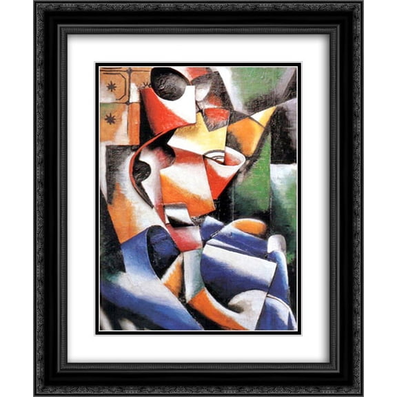 Lyubov Popova 2x Matted 20x24 Black Ornate Framed Art Print 'Relief'