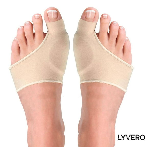 Lyvero Bunion Corrective Sleeve Pair - Compression Foot Wrap for Pain Relief, Support, and Alignment - Adjustable Bunion Protector for Foot and Toes - Ideal for Running, Walking, and Daily Comfort
