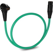 LyxPro 1.5 Feet XLR Cable, Right Angle Female to Male, 3 Pin Mic Cable, Green