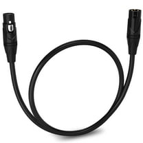 LyxPro 1.5 ft Balanced XLR Cable, Male to Female, 3 Pin Microphone Cable - Black