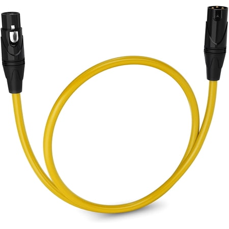 LyxPro 1.5 ft Balanced XLR Cable, Male to Female, 3 Pin Microphone Cable - Yellow