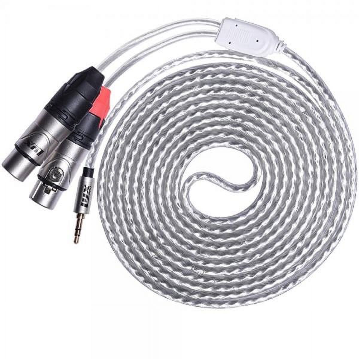 LyxPro 1/8'' TRS Male to Dual XLR Female Mic Connector, 10 Feet Y ...
