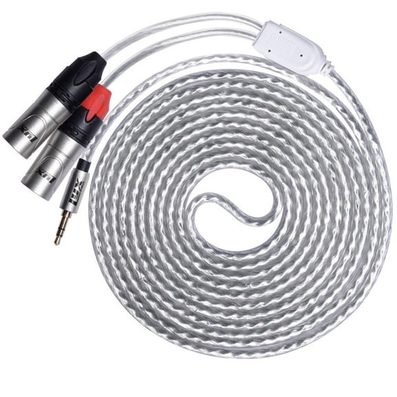 LyxPro Microphone Interface with XLR to 3.5mm Splitter Cable for Studio & Stage Recording