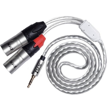 LyxPro 1/8'' TRS to Dual XLR Male Mic Connector, 6 Feet Y-Microphone Cable