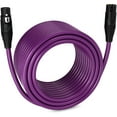 thumbnail image 1 of LyxPro Microphone XLR Cable, Male to Female, 3 Pin, Purple, 100 ft, 1 of 8