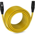 thumbnail image 1 of LyxPro 100 feet Microphone XLR Cable, Male to Female, 3 Pin Mic Cable, Yellow, 1 of 8