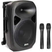 LyxPro 12 in Active PA Rechargeable Battery Loudspeaker, Bluetooth, MP3, USB - Black Portable Speaker