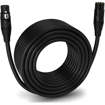 LyxPro 150 ft Balanced XLR Cable, Male to Female, 3 Pin Microphone Cable - Black