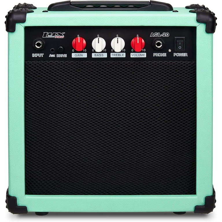 LyxPro 20 Watt Electric Guitar Amplifier with Built in Speaker Green