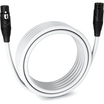 LyxPro 20 ft Balanced XLR Cable, Male to Female, 3 Pin Microphone Cable - White