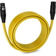 thumbnail image 1 of LyxPro 20 ft Balanced XLR Cable, Male to Female, 3 Pin Microphone Cable - Yellow, 1 of 8