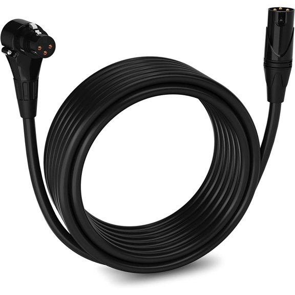 LyxPro 25' Right Angle Female XLR to Male XLR Cable