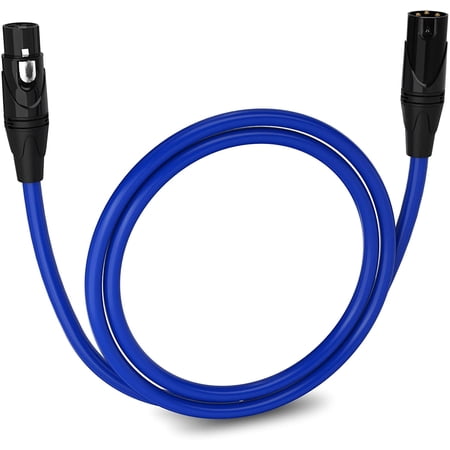 LyxPro 3 ft Balanced XLR Cable, Male to Female, 3 Pin Microphone Cable - Blue