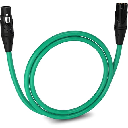 LyxPro 3 feet Microphone XLR Cable, Male to Female, 3 Pin Mic Cable, Green
