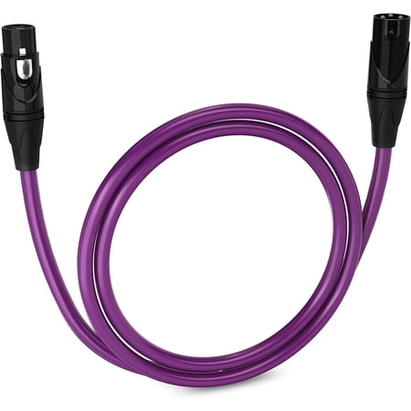 LyxPro 3 feet Microphone XLR Cable, Male to Female, 3 Pin Mic Cable, Purple