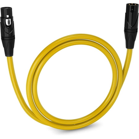 LyxPro 3 ft Balanced XLR Cable, Male to Female, 3 Pin Microphone Cable - Yellow
