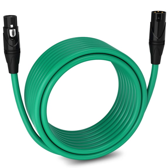 LyxPro 30 feet Microphone XLR Cable, Male to Female, 3 Pin Mic Cable, Green