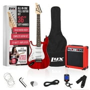 LyxPro Electric Guitar with 20W Amplifier for Beginners in Red