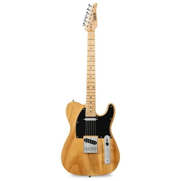 LyxPro 39" Telecaster Solid Electric Guitar, Full-Size Paulownia Body, Natural