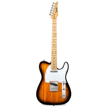 LyxPro Telecaster Electric Guitar Sunburst Body with Neck Pickup Bridge Frets Volume Tone Lightweight Durable