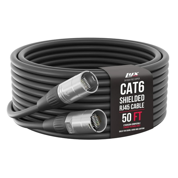 LyxPro 50 Feet Shielded CAT6 Ethernet Cable for High-Speed Network