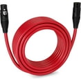 thumbnail image 1 of LyxPro 50 feet Microphone XLR Cable, Male to Female, 3 Pin Mic Cable, Red, 1 of 7