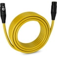 thumbnail image 1 of LyxPro 50 feet Microphone XLR Cable, Male to Female, 3 Pin Mic Cable, Yellow, 1 of 7