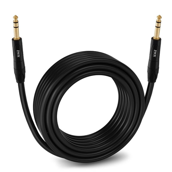 LyxPro Gold-Plated 1/4 Inch TRS Male to Male Audio Cable 50 ft