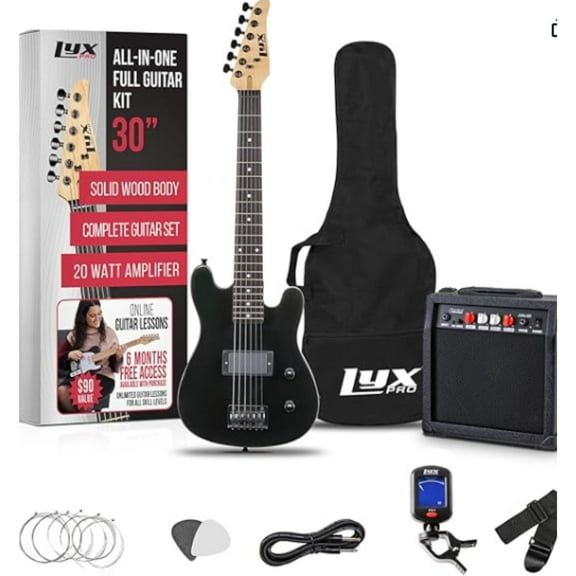 LyxPro Beginner 30" Electric Guitar with 20W Amp and Accessories