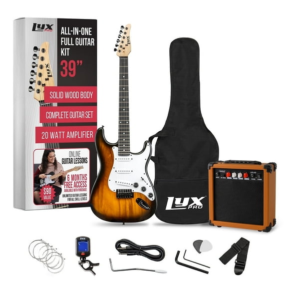LyxPro 39 Inch Electric Guitar Beginner Kit with 20W Amp and Accessories