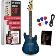 LyxPro CS 30” Beginner Electric Guitar Kit with Guitar, Amp Cable, 6 Picks & More - Blue