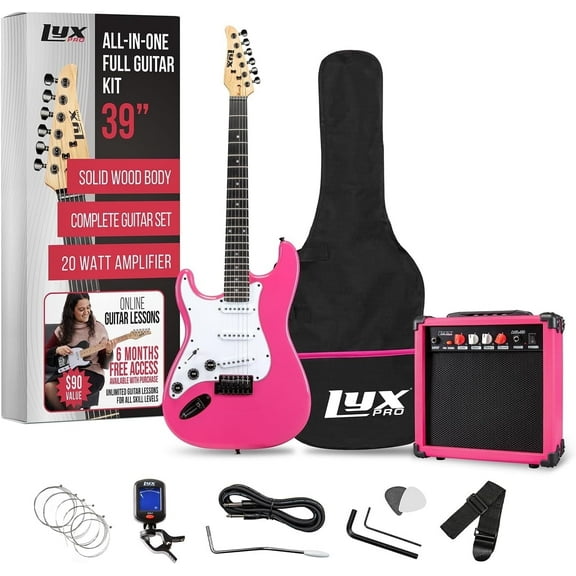 LyxPro 39 Inch Electric Guitar Beginner Kit with Amp & Accessories