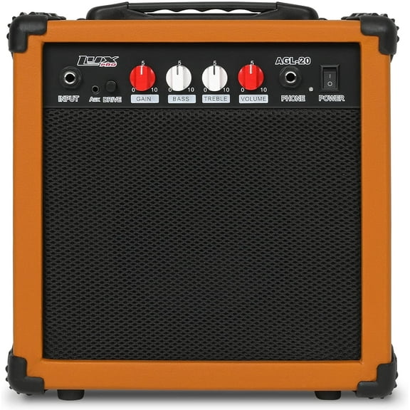 LyxPro Electric Guitar Amp - 20 Watt Guitar Amplifier with Built-in Speaker Headphone Jack, Mahogany