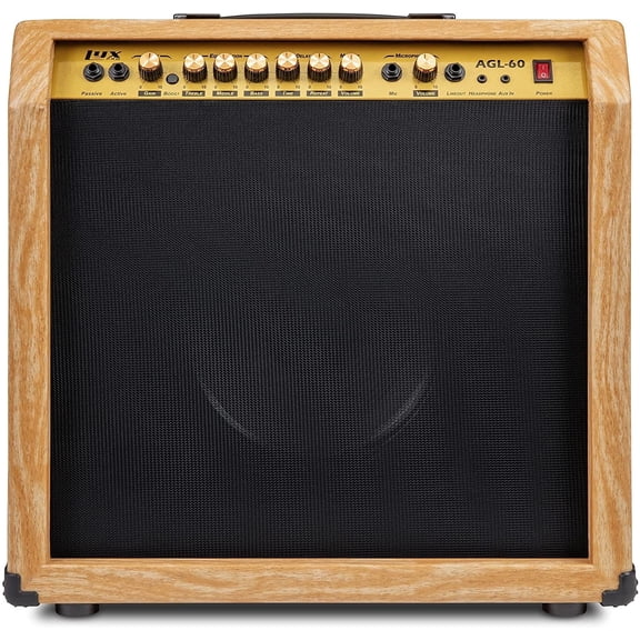 LyxPro Electric Guitar Amplifier, 60 Watt, Wood Guitar Amp with Built-in Speaker