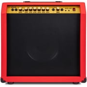 LyxPro 60W Wood Guitar Amplifier with Built-in Speaker, Red